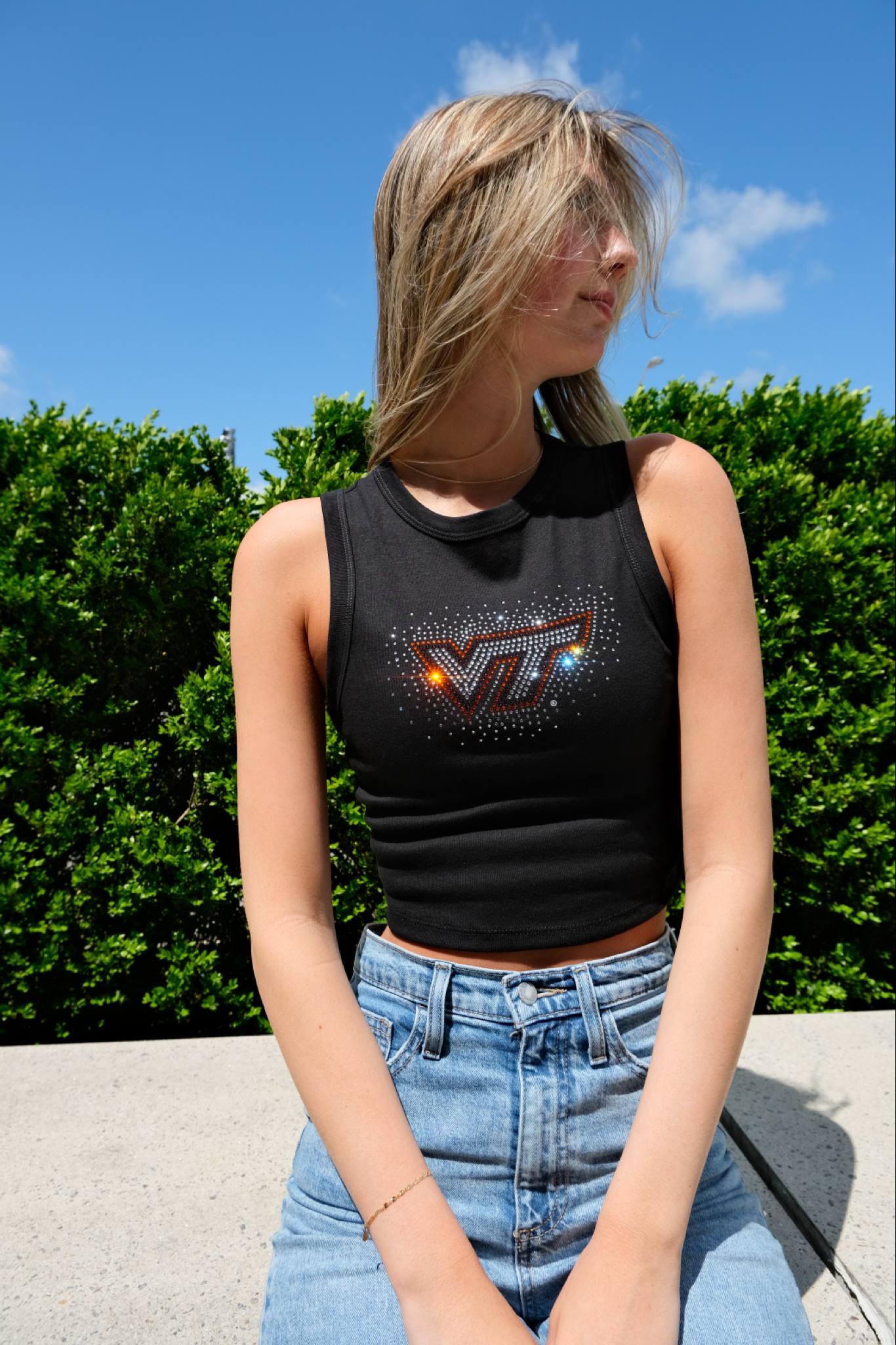 VT Logo Small Logo Womens Tank Crop Tank