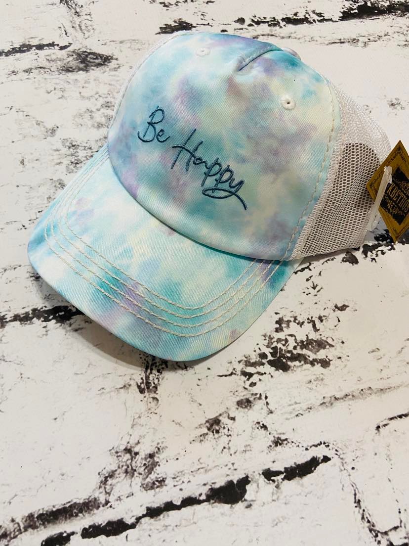 Be Happy Tie Dye Hat