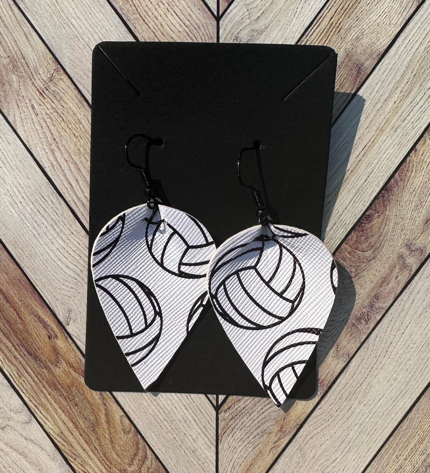 Volleyball Teardrop Earrings Pleather