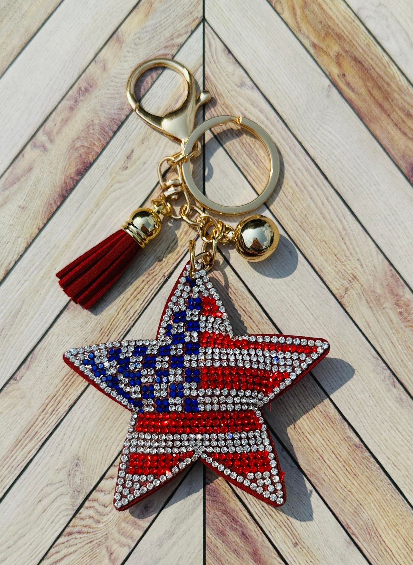 Star Spangled Bling Key Chain