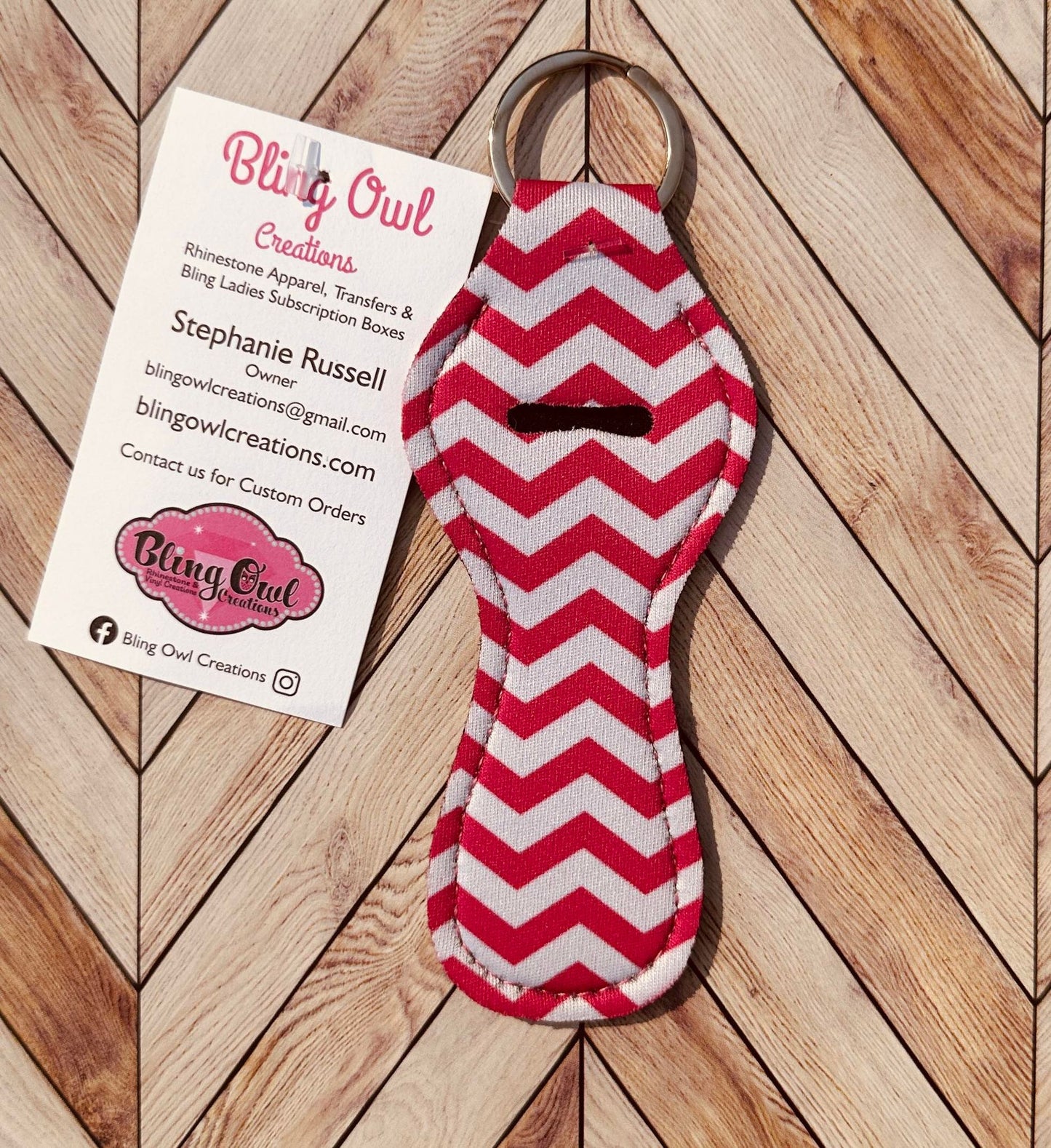 Pink Chevron Chapstick Holder