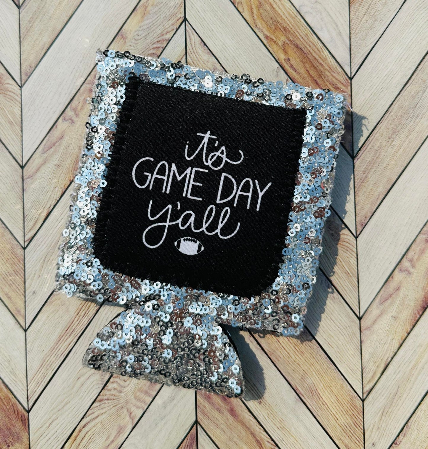 Game Day Football Sequin Drink Sleeve