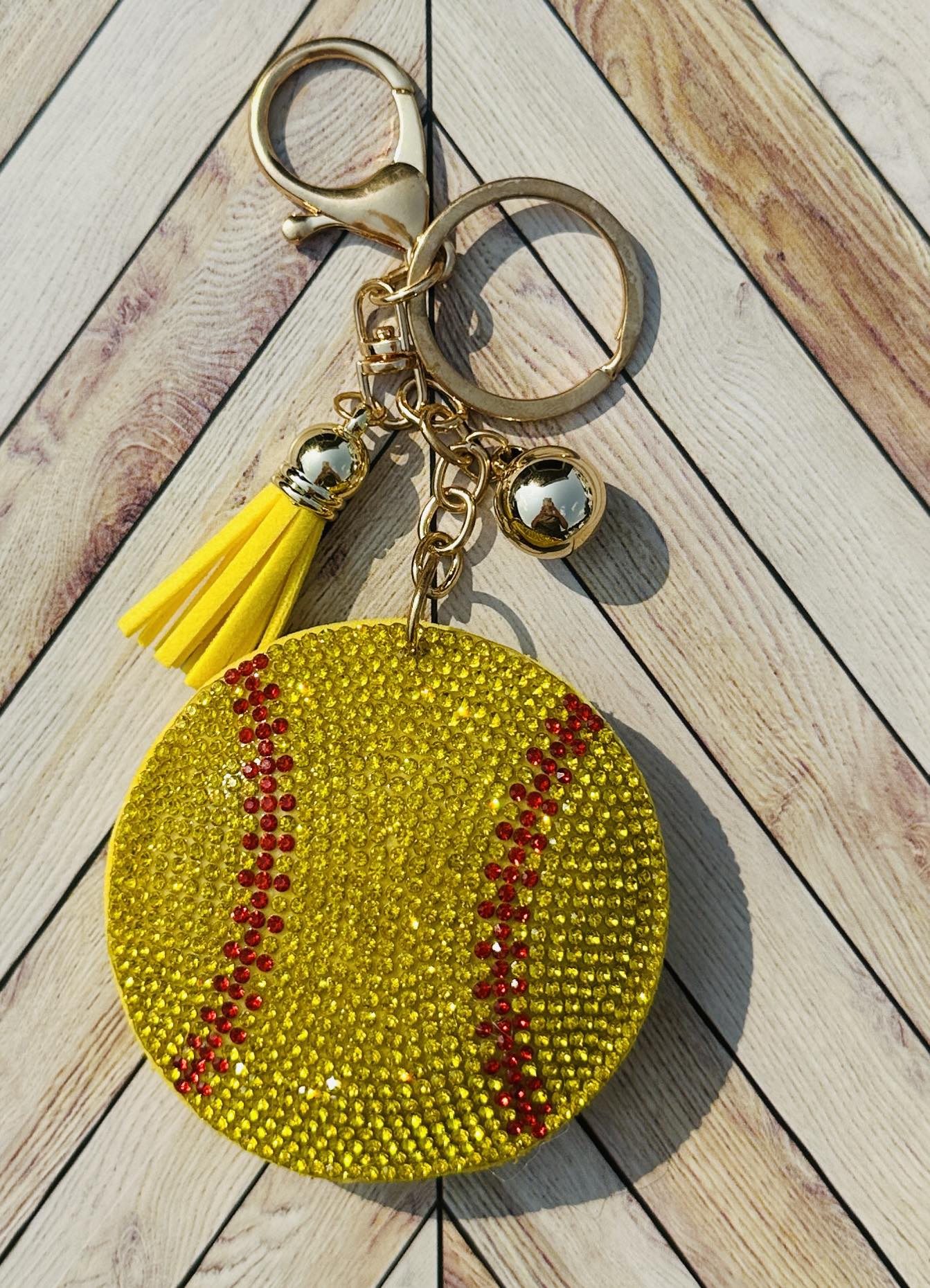 Softball Bling Key Chain