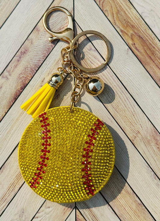 Softball Bling Key Chain