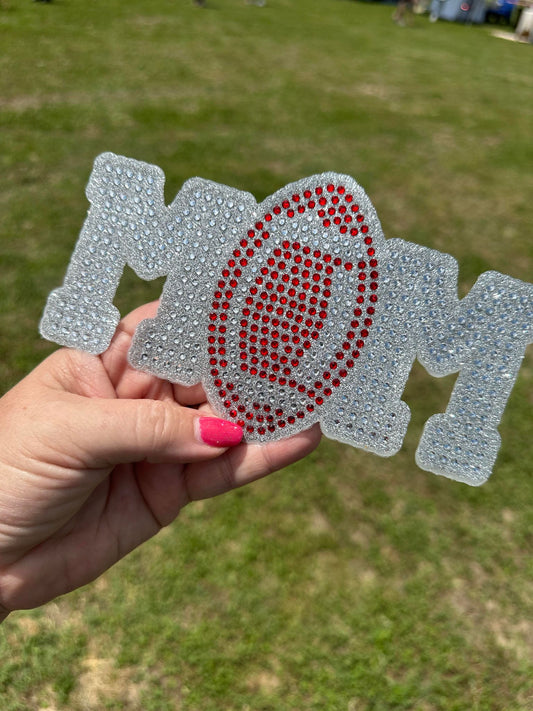 Football Mom Bling Car Decal