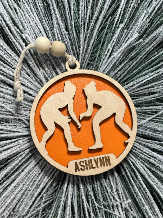 Wrestling Girl Ornament
