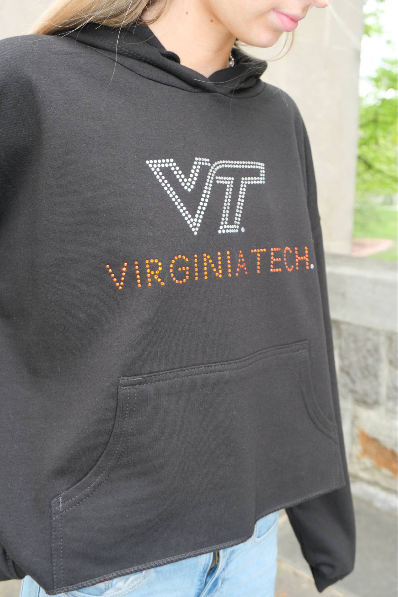 VT Virginia Tech New Logo Cropped Hoodie