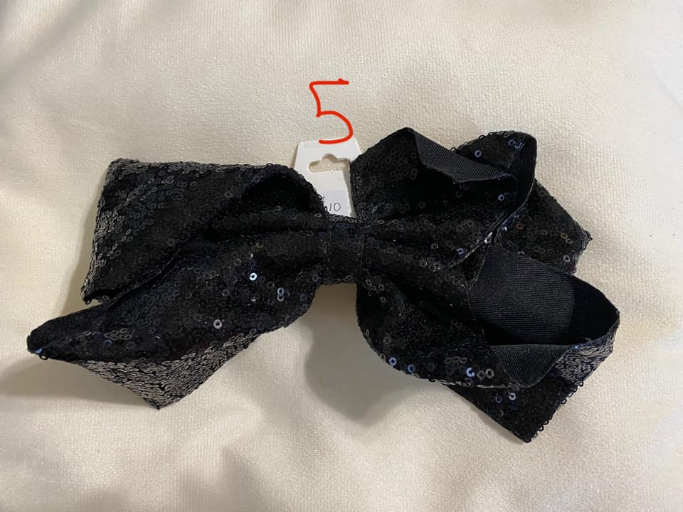 Sequin Hair Bow Black
