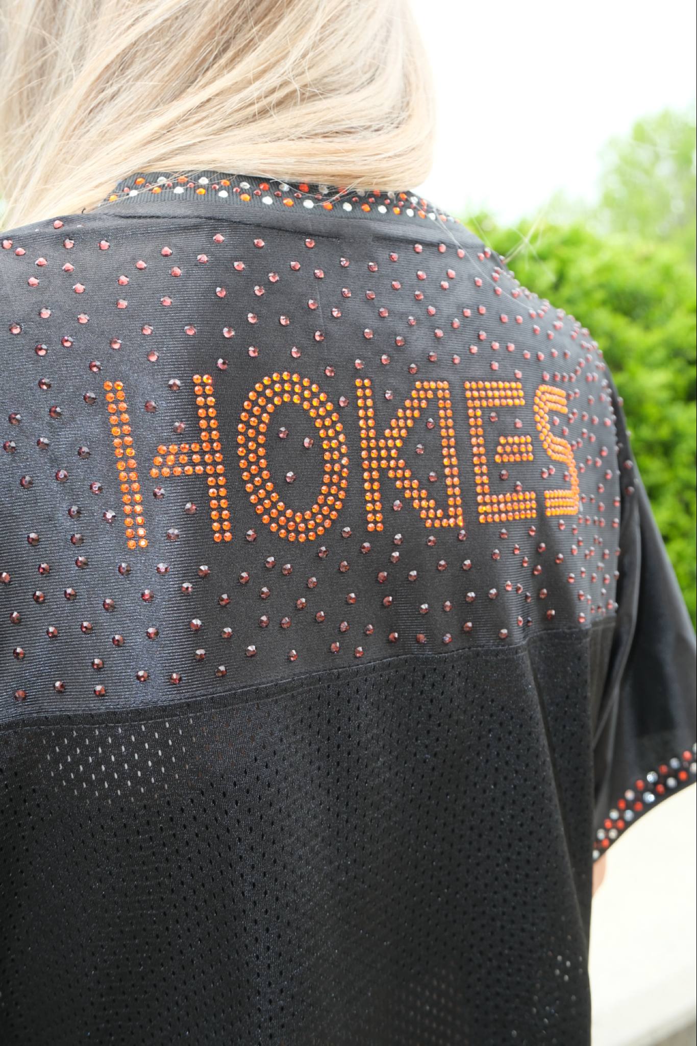 VT Bling Jersey – Black Handmade Rhinestone VT Game Day