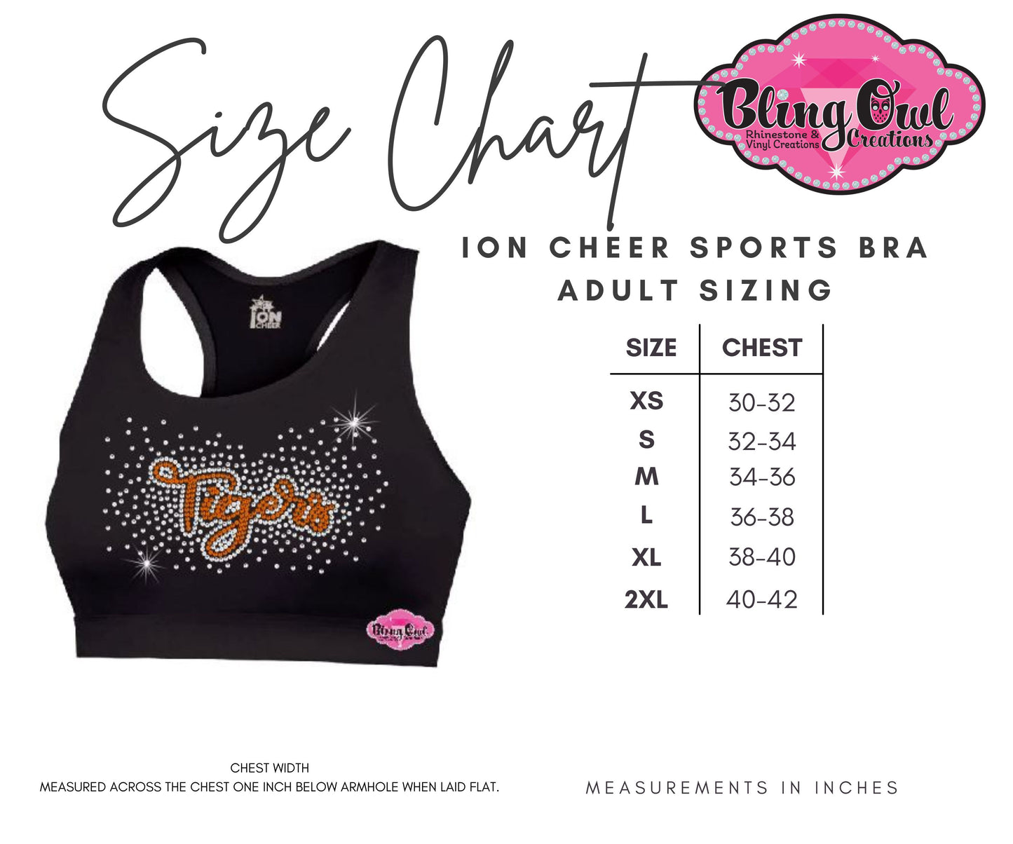 Clinton Tigers Cheer Adult Sports Bra
