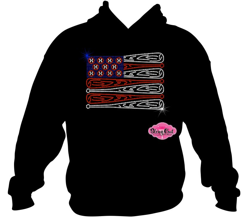 patriotic american flag past time baseball shirts gameday tshirts rhinestones sparkle bling
