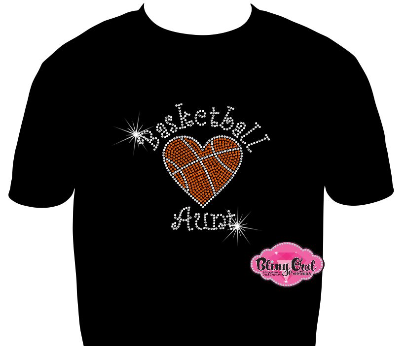 basketball_aunt spirit_wear unisex rhinestones sparkle bling