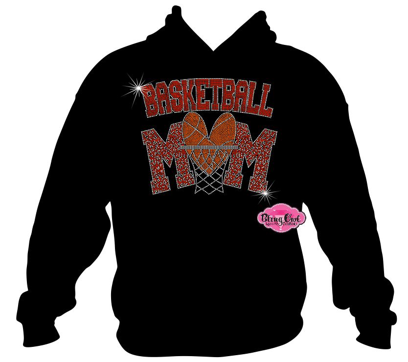 basketball_mom design shirt school spirit wear for sports mom rhinestones sparkle shirt