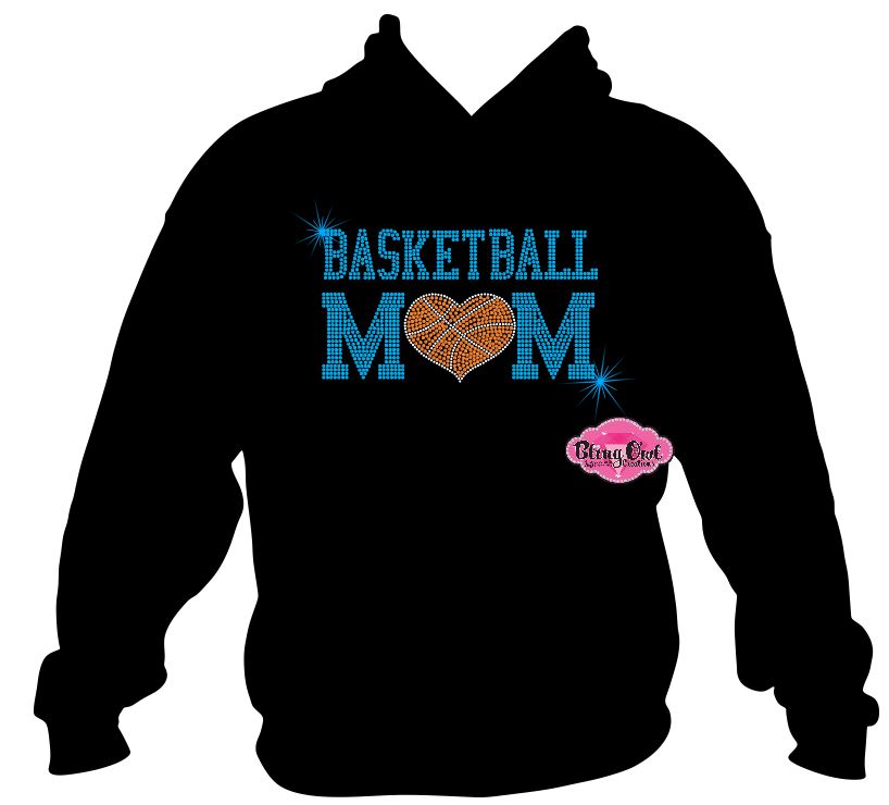 basketball_mom design shirt school spirit wear for sports mom rhinestones sparkle shirt