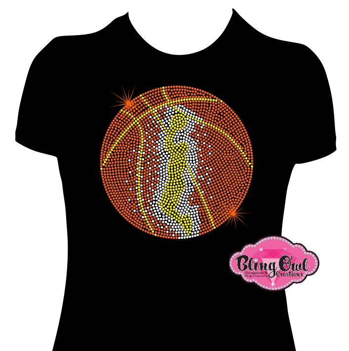 basketball_shaded mom spirit_wear black shirt rhinestones sparkle bling
