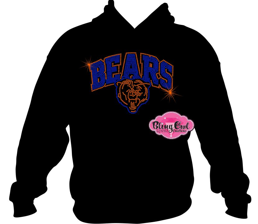 bears_spirit_wear team school spirit wear shirt rhinestones sparkle bling
