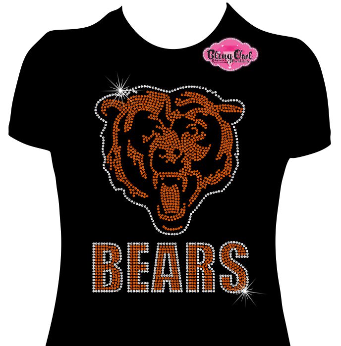 bears_spirit_wear team school spirit wear shirt rhinestones sparkle bling