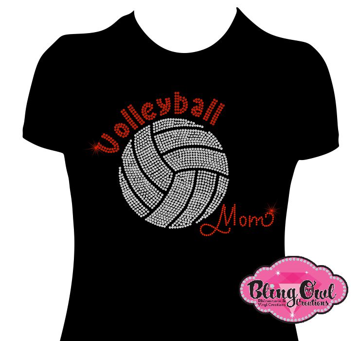 volleyball_mom_big design shirt glam_vibes_outfit rhinestones sparkle bling