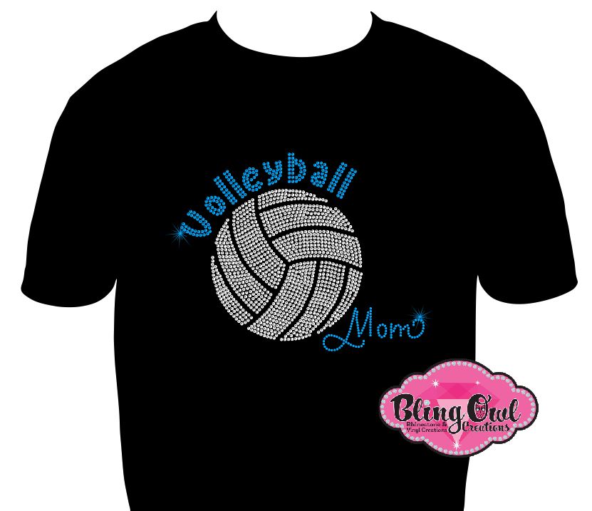 volleyball_mom_big design shirt glam_vibes_outfit rhinestones sparkle bling