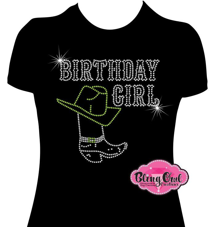 Birthday Girl Cowboy Boots (Rhinestone Design)
