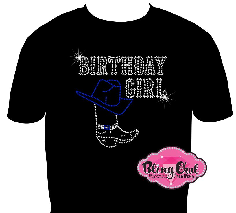 Birthday Girl Cowboy Boots (Rhinestone Design)