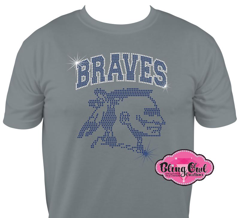 indian_river braves mascot school_spirit_wear rhinestones sparkle bling