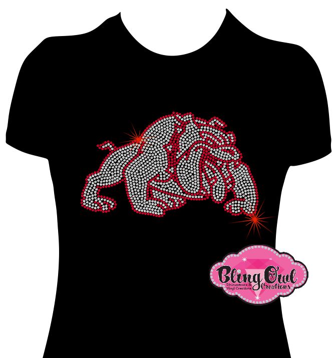 bulldogs_spirit_wear team shirt rhinestones sparkle bling