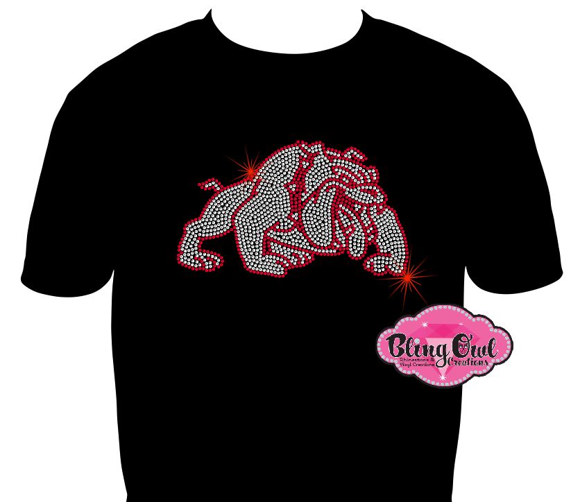 bulldogs_spirit_wear team shirt rhinestones sparkle bling