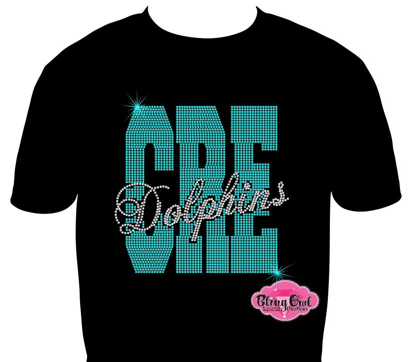 cre_dolphins school_spirit_wear school_spirit_colors school_spirit_mascot cedar road elementary rhinestones sparkle bling