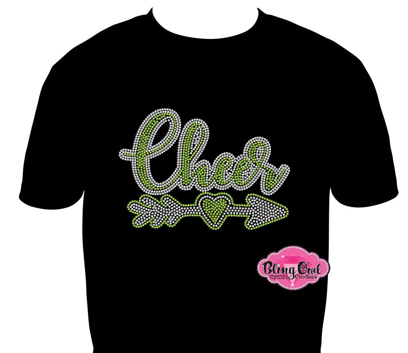 cheer_with_arrow_heart team_cheer_wear rhinestones sparkle bling