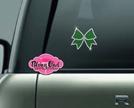 cheer bow bling decal car decal window decal laptop water bottle sticker bling rhinestones sparkle