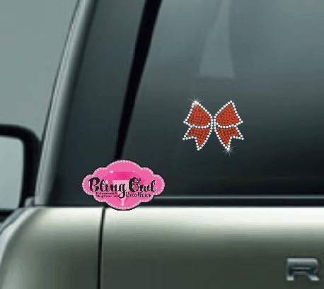 cheer bow bling decal car decal window decal laptop water bottle sticker bling rhinestones sparkle