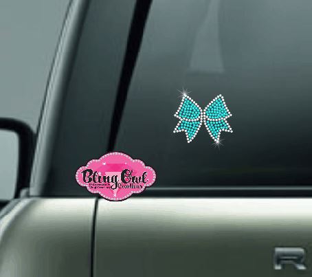 cheer bow bling decal car decal window decal laptop water bottle sticker bling rhinestones sparkle