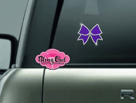 cheer bow bling decal car decal window decal laptop water bottle sticker bling rhinestones sparkle