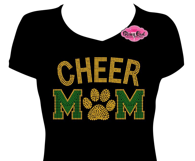 Cheer Mom Paw 2 (Rhinestone design)