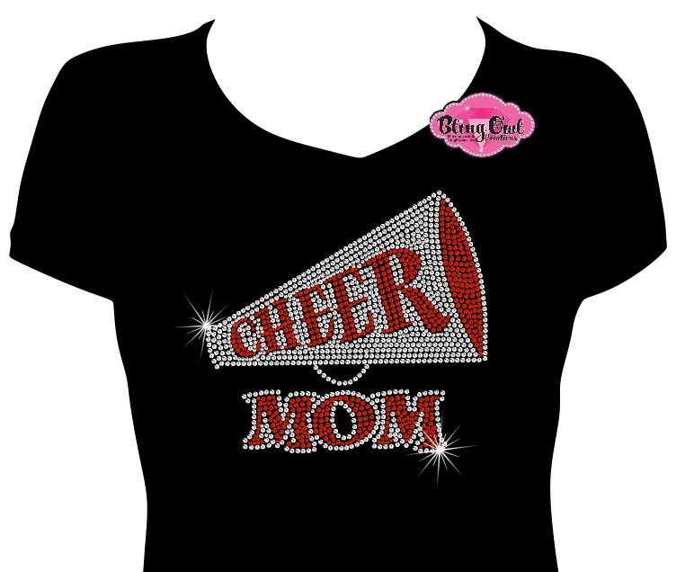 Cheer Mom Megaphone 5 (Rhinestone Design)