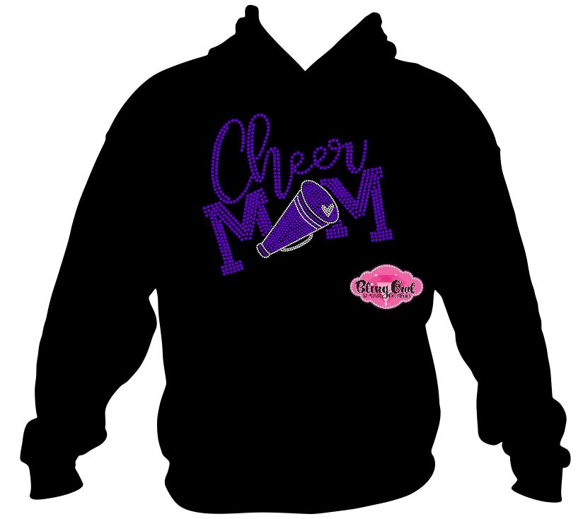 cheer_mom with megaphone rhinestones sparkle bling