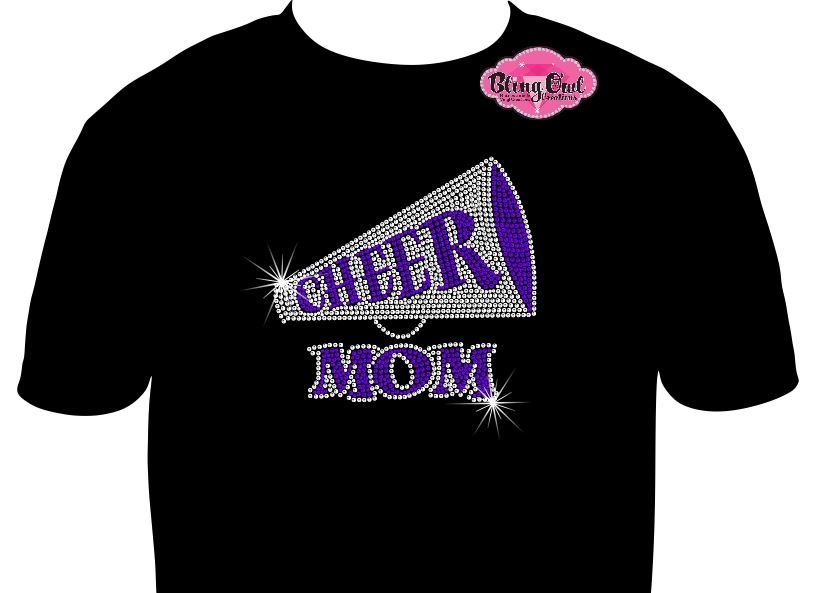 Cheer Mom Megaphone 5 (Rhinestone Design)