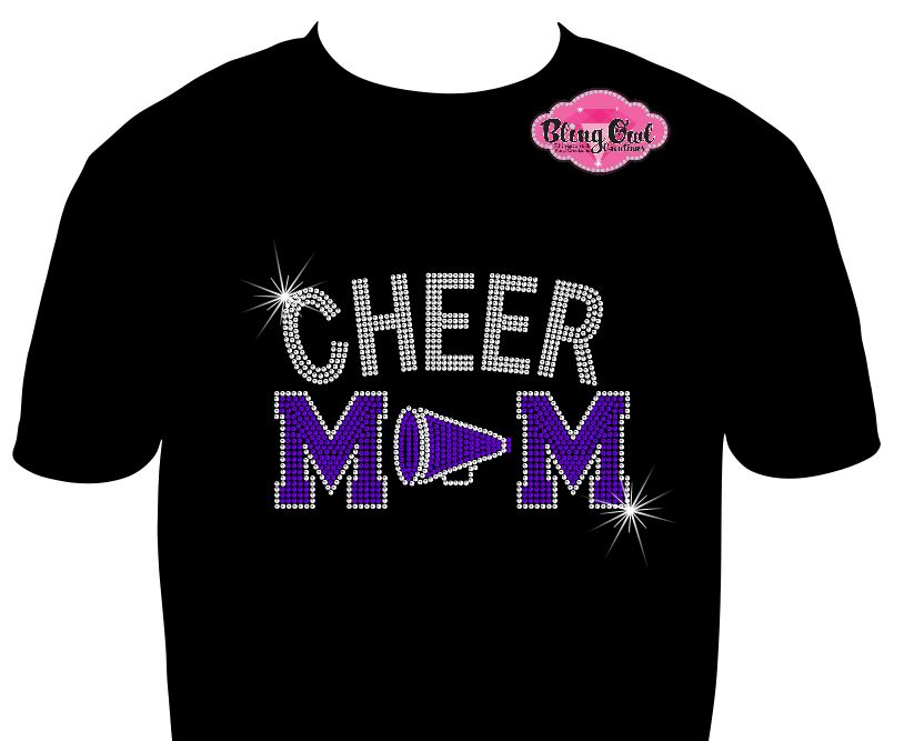 Cheer Mom Megaphone 1 (Rhinestone design)