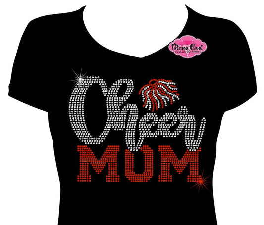 Cheer Mom Pom 2 (Rhinestone Design)