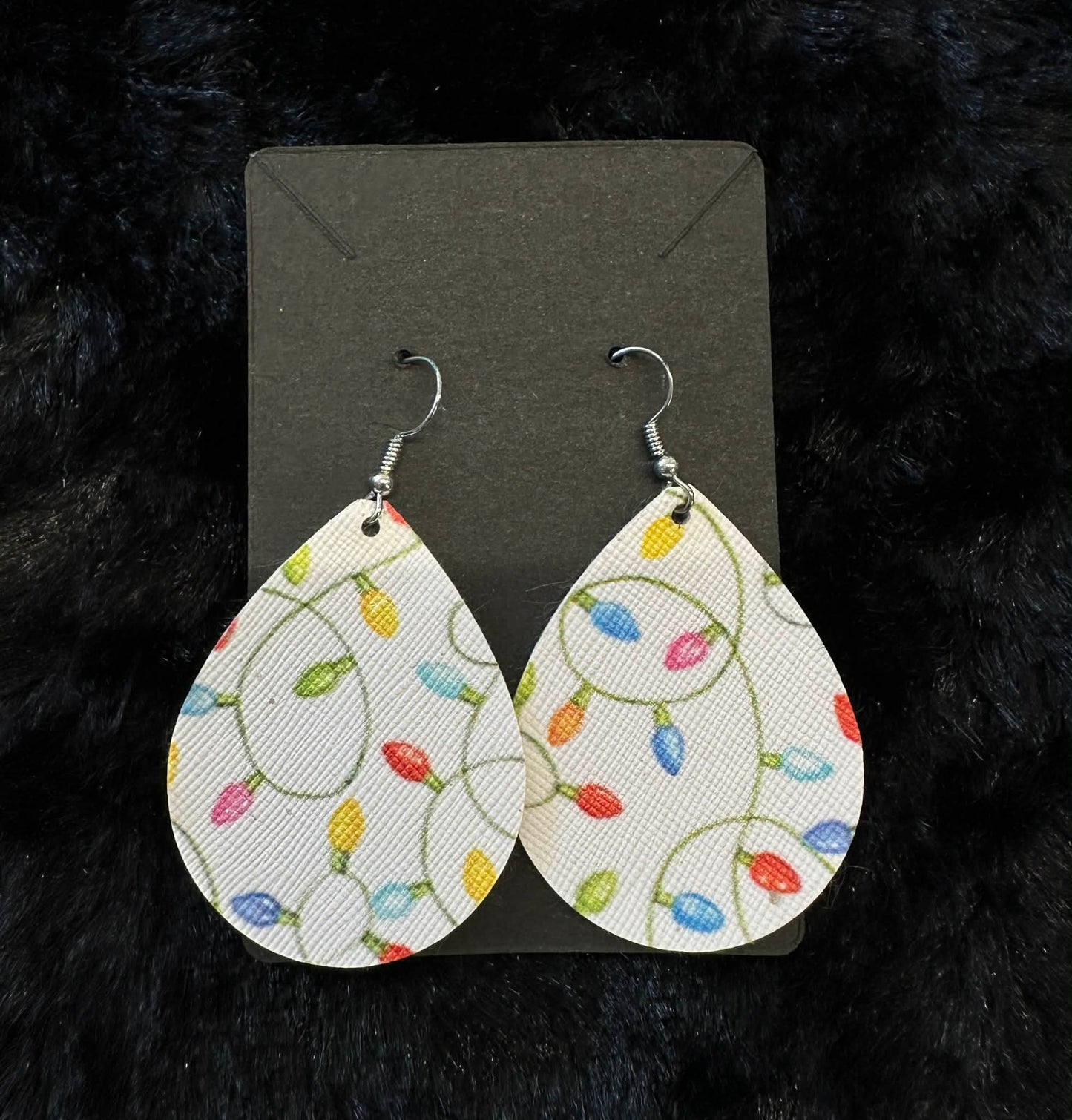 Teardrop Earrings Pleather - Variety