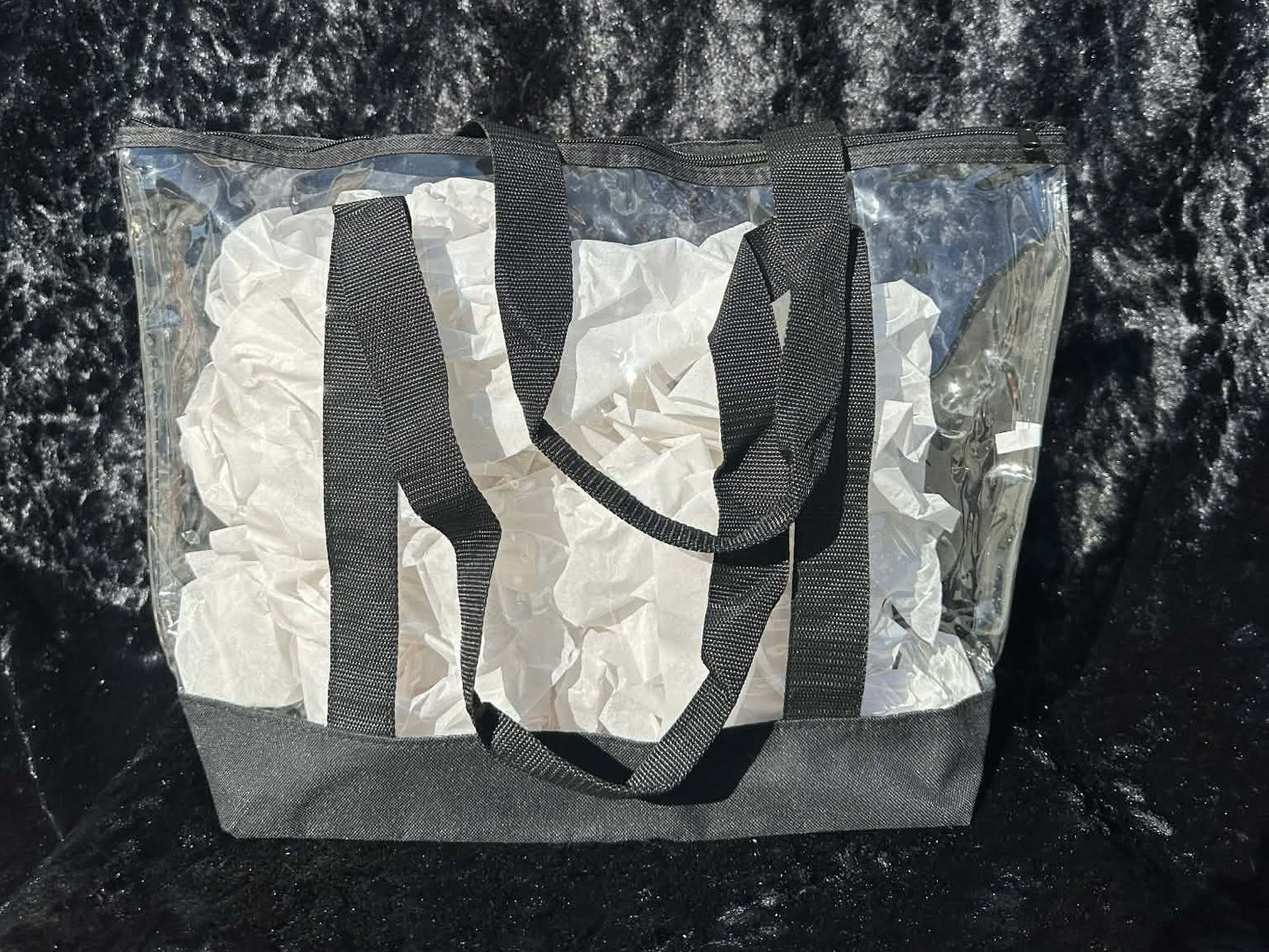 Clear Black Stadium Tote Bag