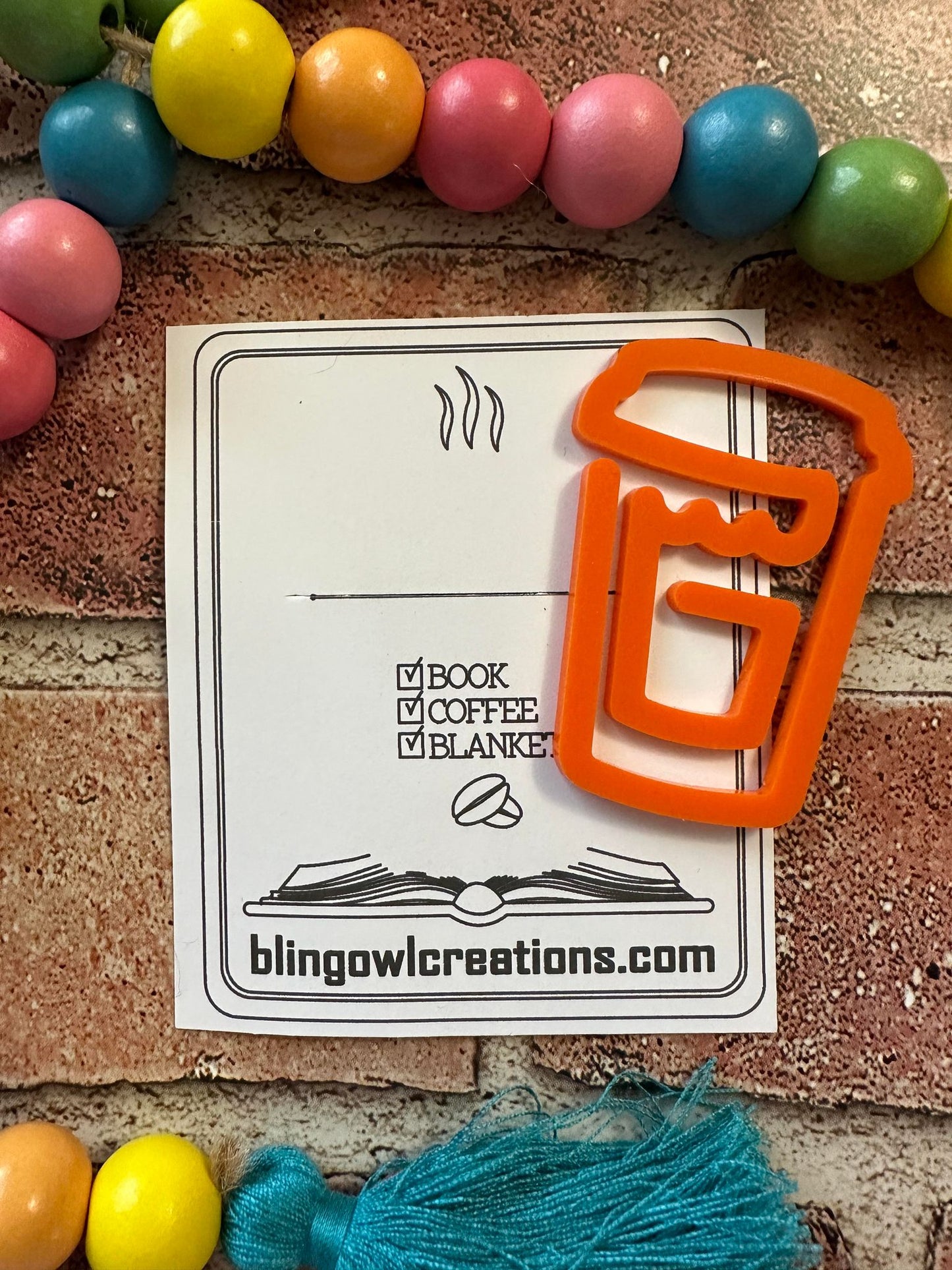 Coffee Cup Bookmark, book lovers, reading