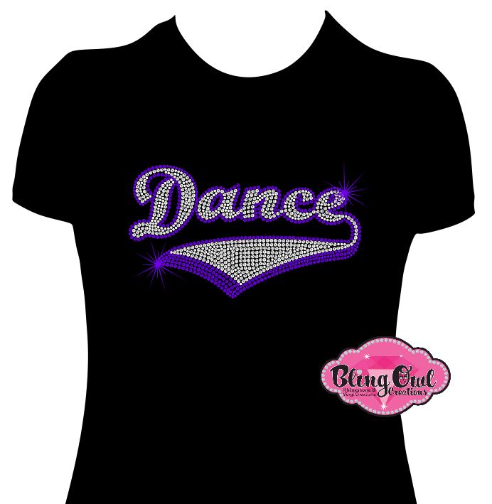 dance_swoosh shirt glam vibes tshirt rhinestones sparkle bling