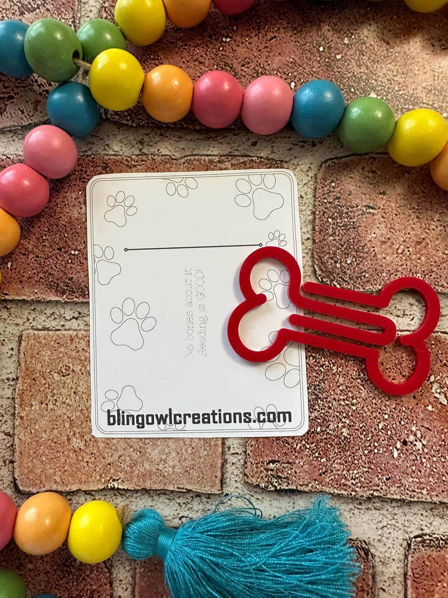 Dog Bone Bookmark, book lovers, reading
