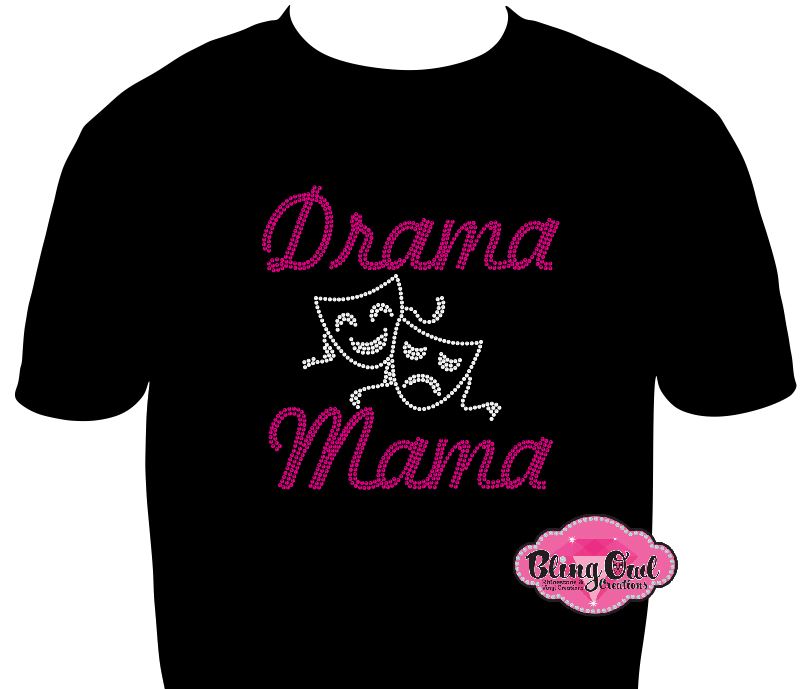 drama mama art theatre singing dancing music notes chorus acting rhinestone bling sparkle bedazzled