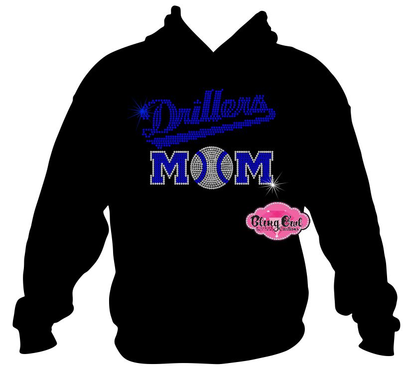 drillers_mom_with_baseball shirt rhinestones sparkle bling