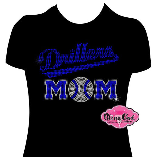 drillers_mom_with_baseball shirt rhinestones sparkle bling