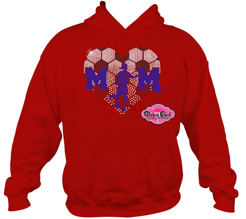 soccer_mom heart love girl spirit_wear rhinestones sparkle bling