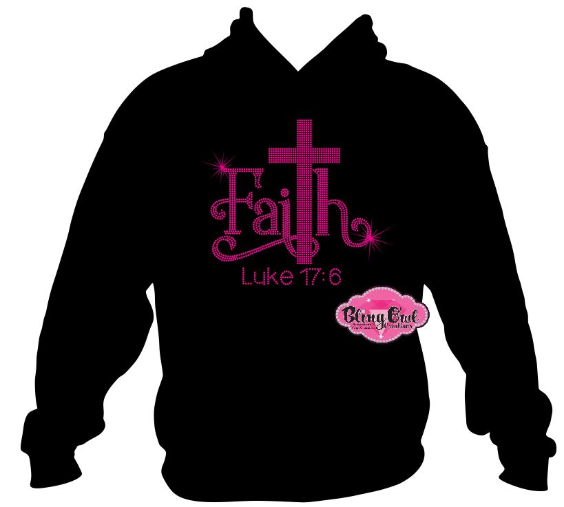 Faith  Luke 17:6 fitted shirt christian clothing tshirt faith based rhinestones sparkle bling